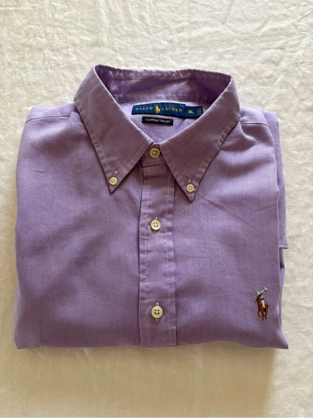 NWT Ralph Lauren Purple Button-Down Oxford Shirt - Short Sleeve